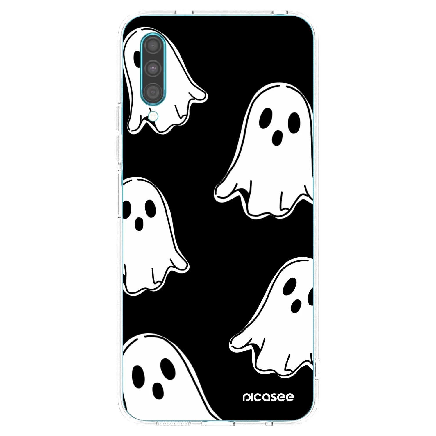 Picasee silikónový prehľadný obal pre Samsung Galaxy A30s A307F - Black ghosts