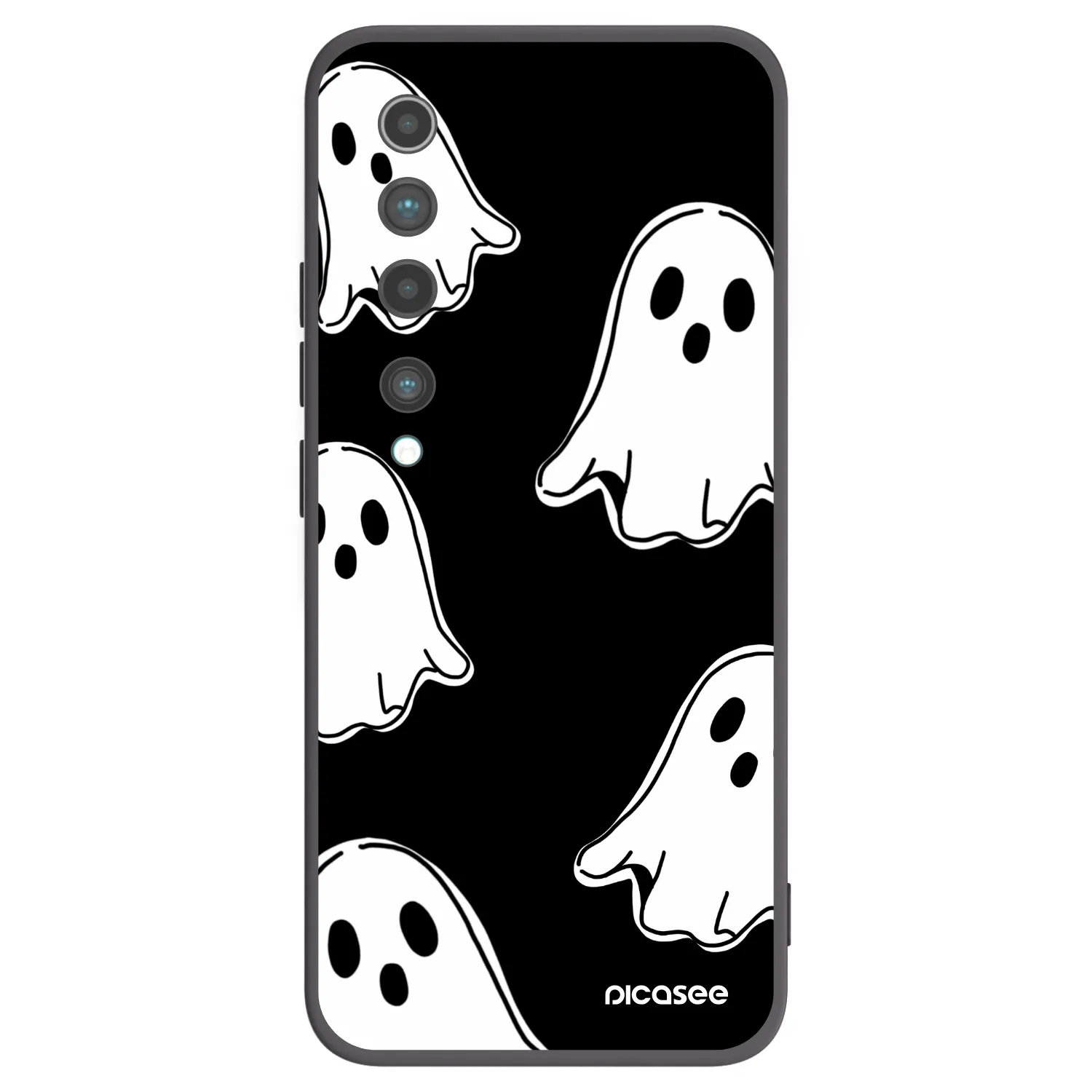 Picasee silikónový čierny obal pre Xiaomi Mi 10 - Black ghosts
