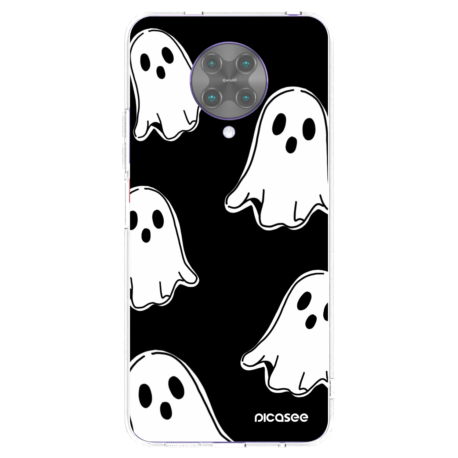 Picasee silikónový prehľadný obal pre Xiaomi Poco F2 Pro - Black ghosts