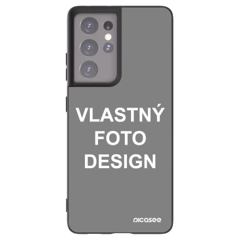 Picasee silikónový čierny obal pre Samsung Galaxy S21 Ultra 5G G998B - Vlastný fotka/motiv
