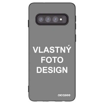 Picasee silikónový čierny obal pre Samsung Galaxy S10 G973 - Vlastný fotka/motiv