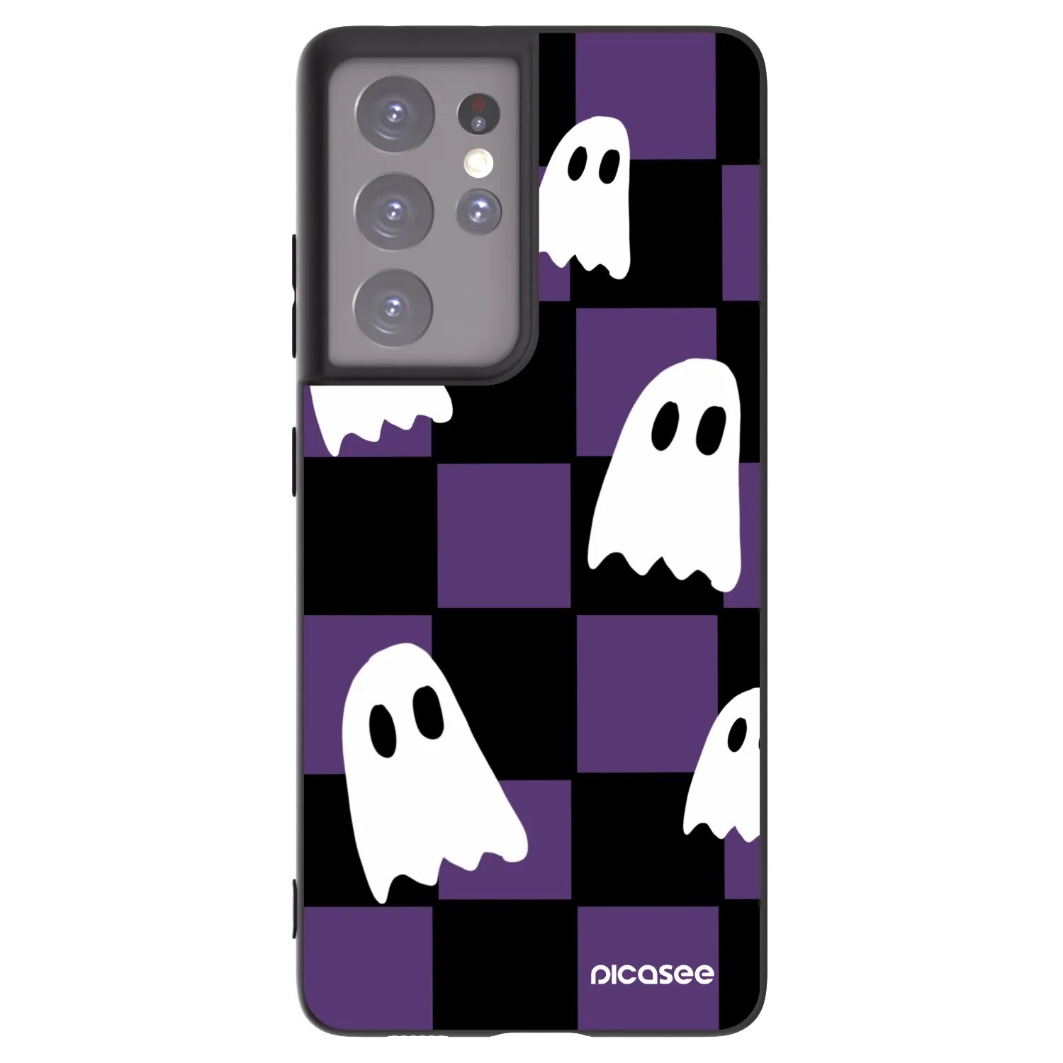 Picasee silikónový čierny obal pre Samsung Galaxy S21 Ultra 5G G998B - Ghosts