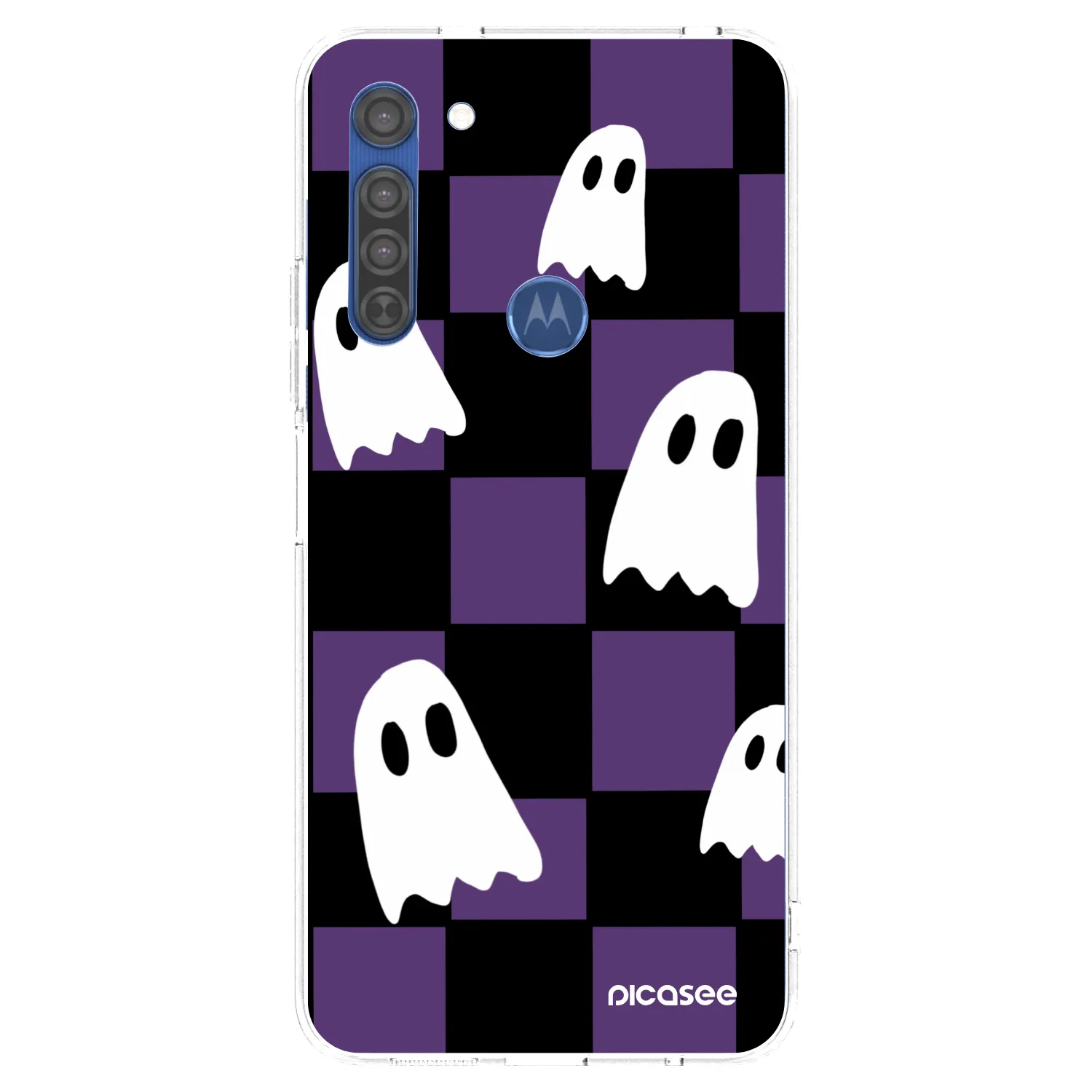 Picasee silikónový prehľadný obal pre Motorola Moto G8 - Ghosts