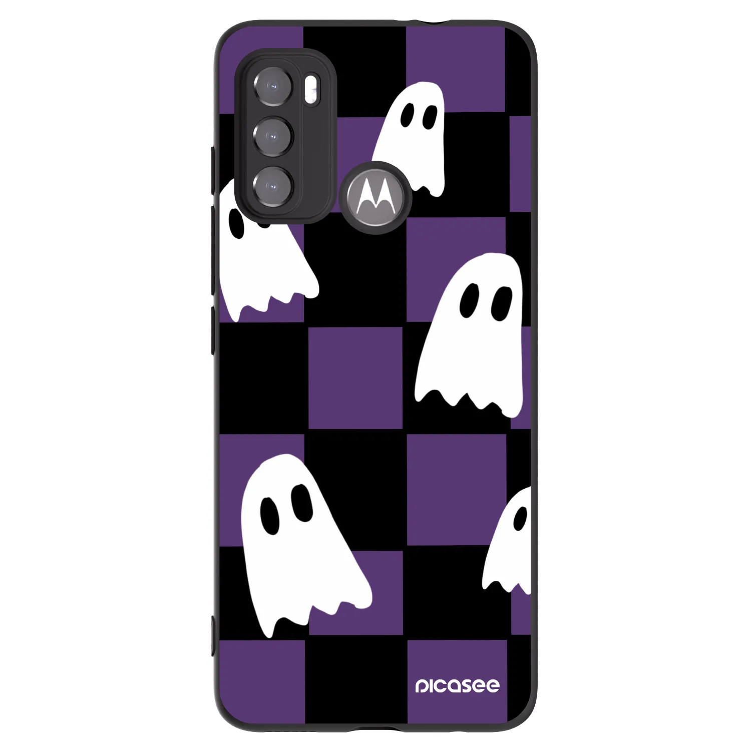 Picasee silikónový čierny obal pre Motorola Moto G60 - Ghosts