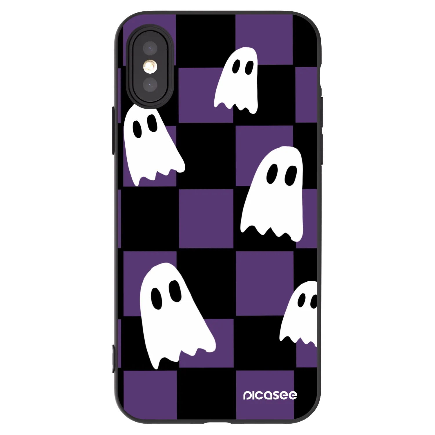 Picasee silikónový čierny obal pre Apple iPhone X/XS - Ghosts