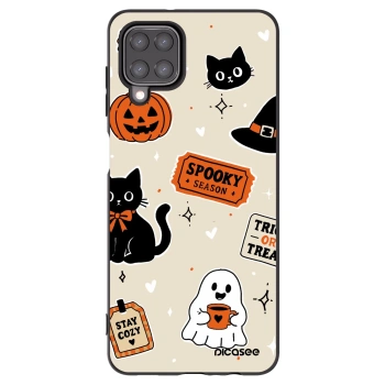 Picasee silikónový čierny obal pre Samsung Galaxy M12 M127F - Halloween stickers