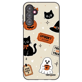 Picasee silikónový čierny obal pre Samsung Galaxy A14 5G A146P - Halloween stickers