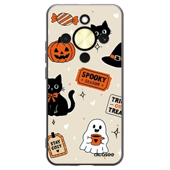Picasee silikónový čierny obal pre Honor Magic8 Lite 5G - Halloween stickers
