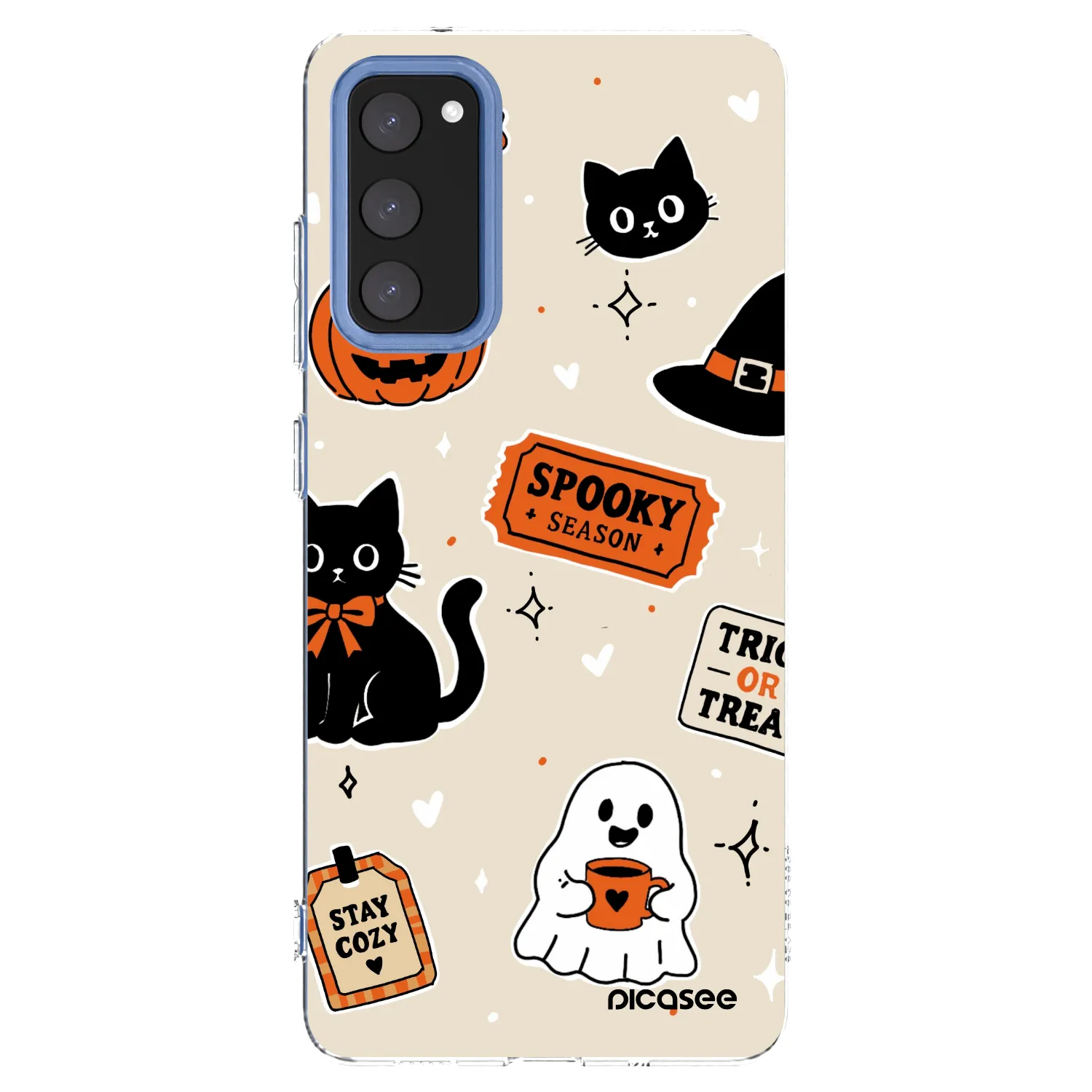 Picasee silikónový prehľadný obal pre Samsung Galaxy S20 FE - Halloween stickers