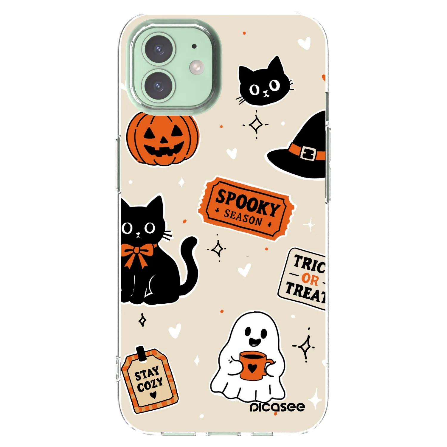 Picasee silikónový prehľadný obal pre Apple iPhone 12 Pro - Halloween stickers