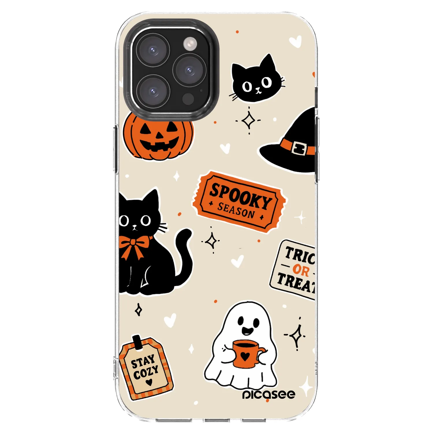 Picasee silikónový prehľadný obal pre Apple iPhone 12 Pro Max - Halloween stickers