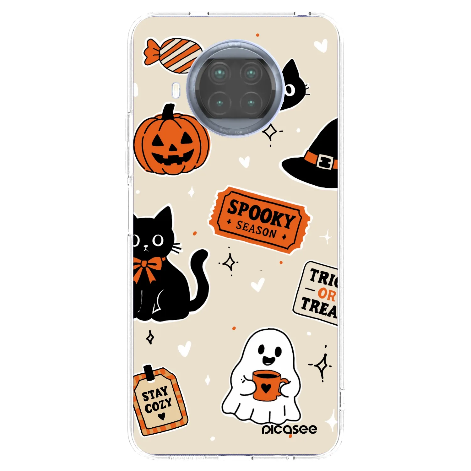 Picasee silikónový prehľadný obal pre Xiaomi Mi 10T Lite - Halloween stickers