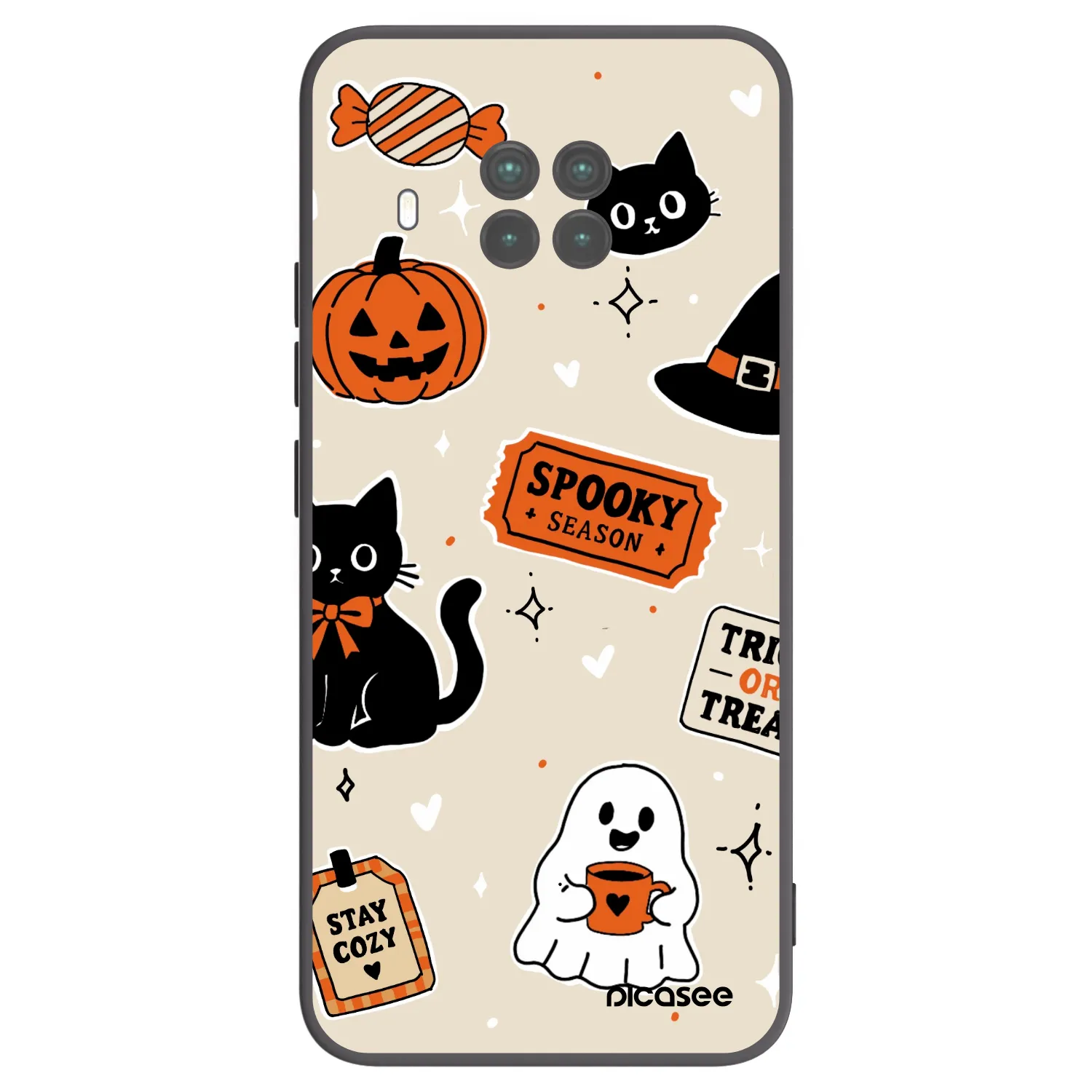 Picasee silikónový čierny obal pre Xiaomi Mi 10T Lite - Halloween stickers