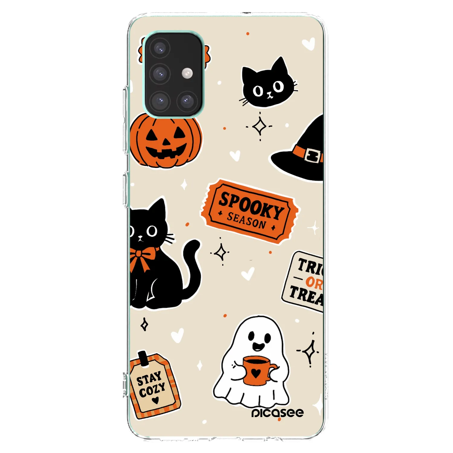 Picasee silikónový prehľadný obal pre Samsung Galaxy M51 M515F - Halloween stickers