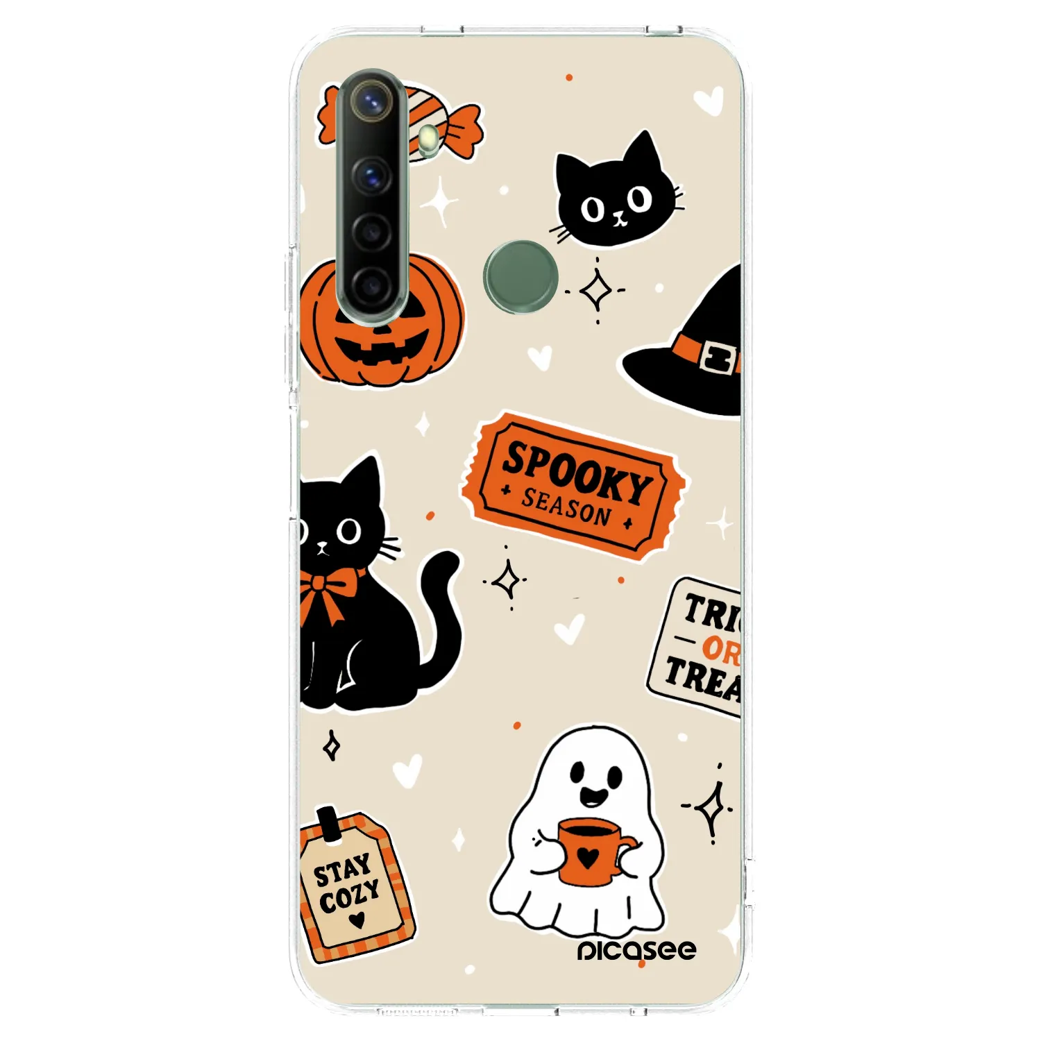 Picasee silikónový prehľadný obal pre Realme 6i - Halloween stickers