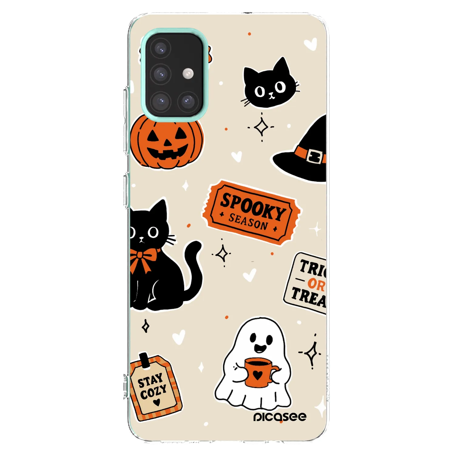 Picasee silikónový prehľadný obal pre Samsung Galaxy M31s - Halloween stickers