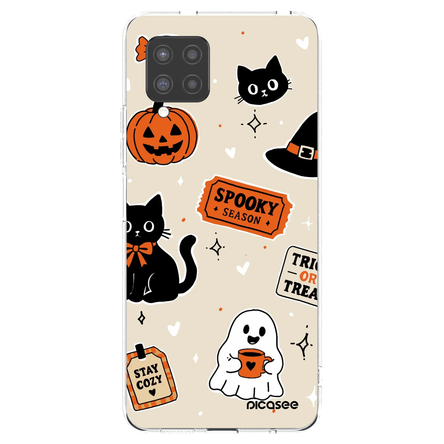Picasee silikónový prehľadný obal pre Samsung Galaxy A42 A426B - Halloween stickers