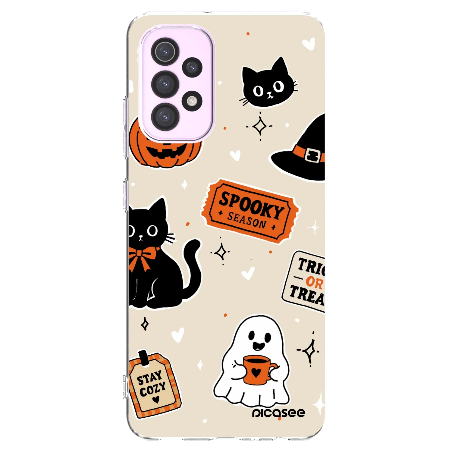 Picasee silikónový prehľadný obal pre Samsung Galaxy A32 5G A326B - Halloween stickers