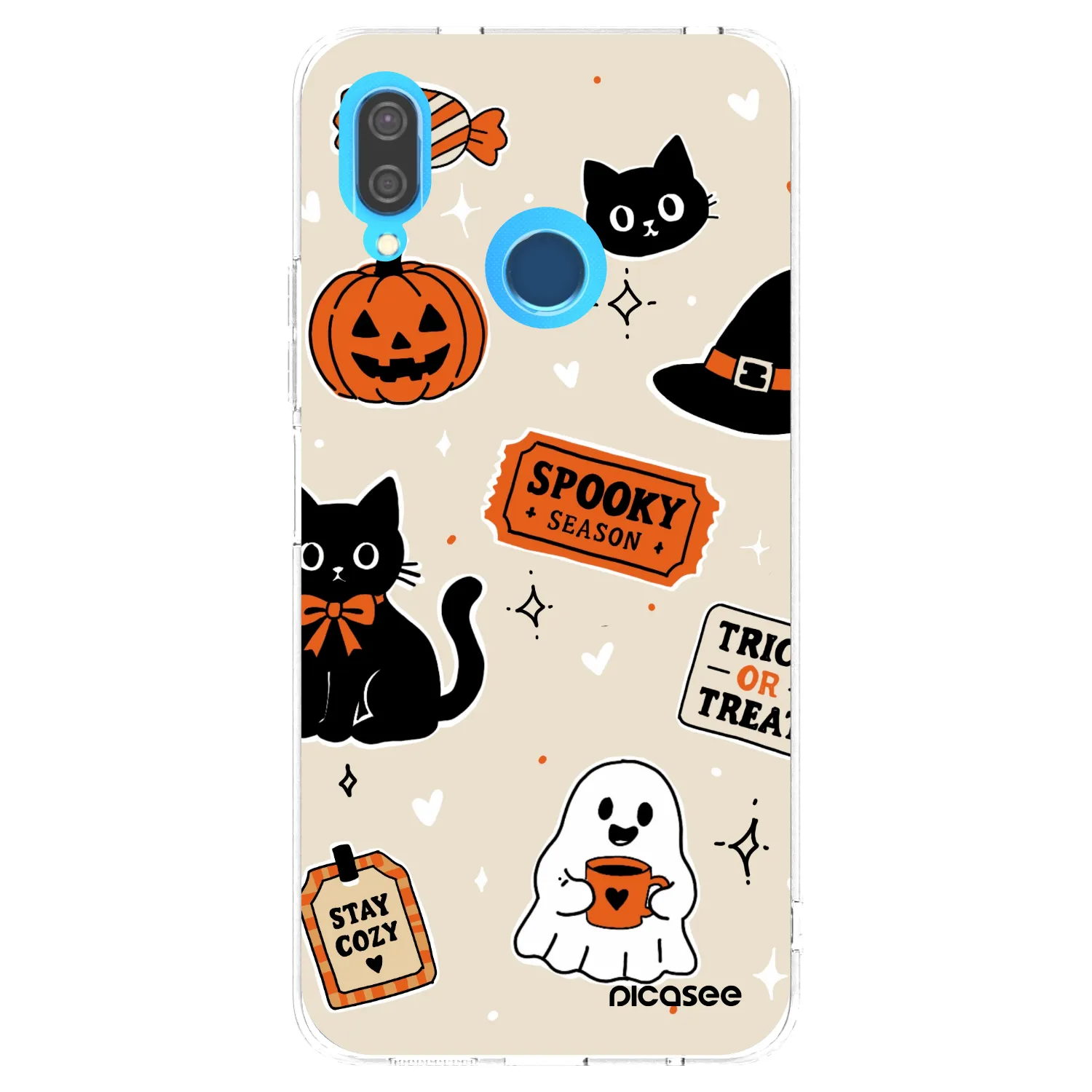 Picasee silikónový prehľadný obal pre Huawei P20 Lite - Halloween stickers