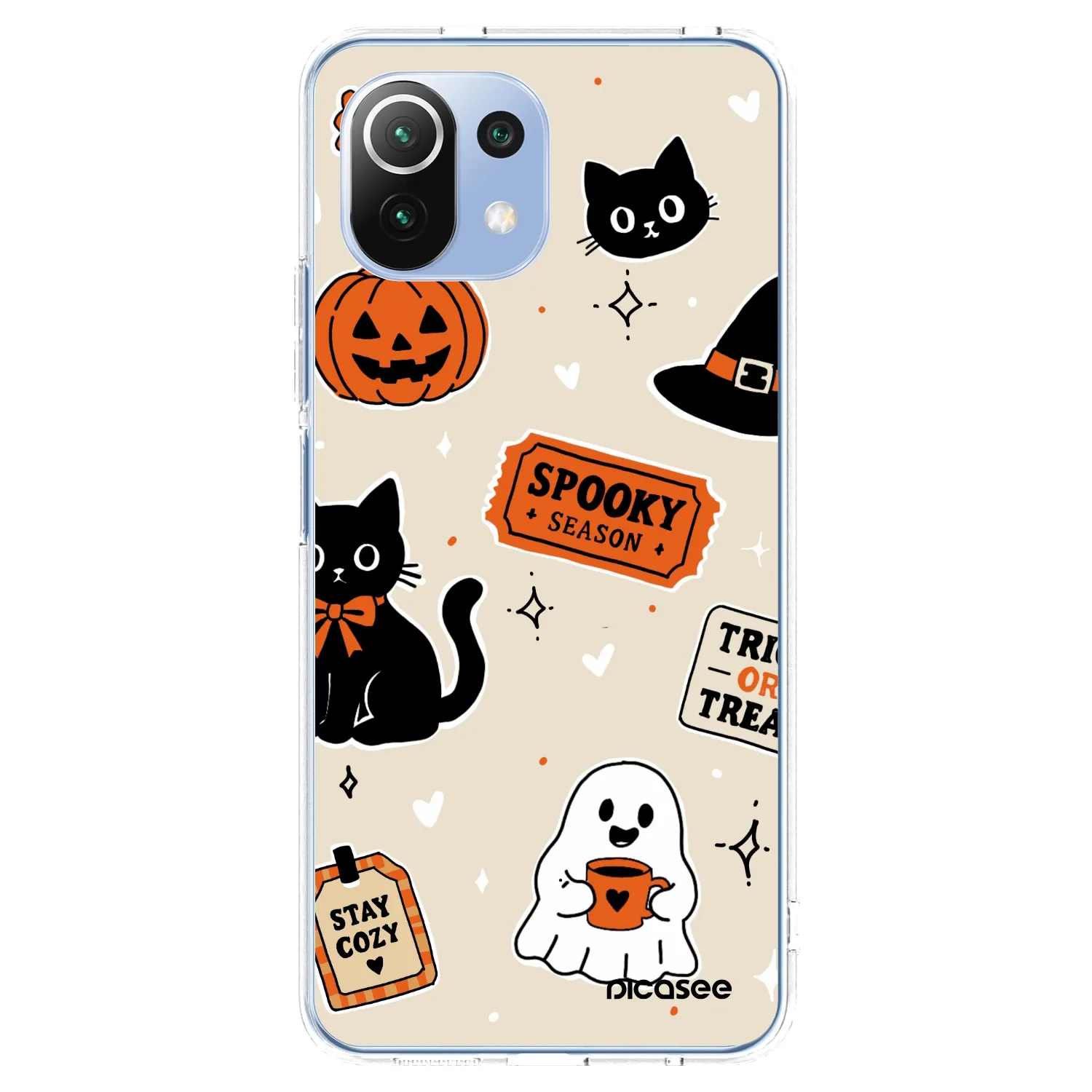 Picasee silikónový prehľadný obal pre Xiaomi Mi 11 Lite - Halloween stickers