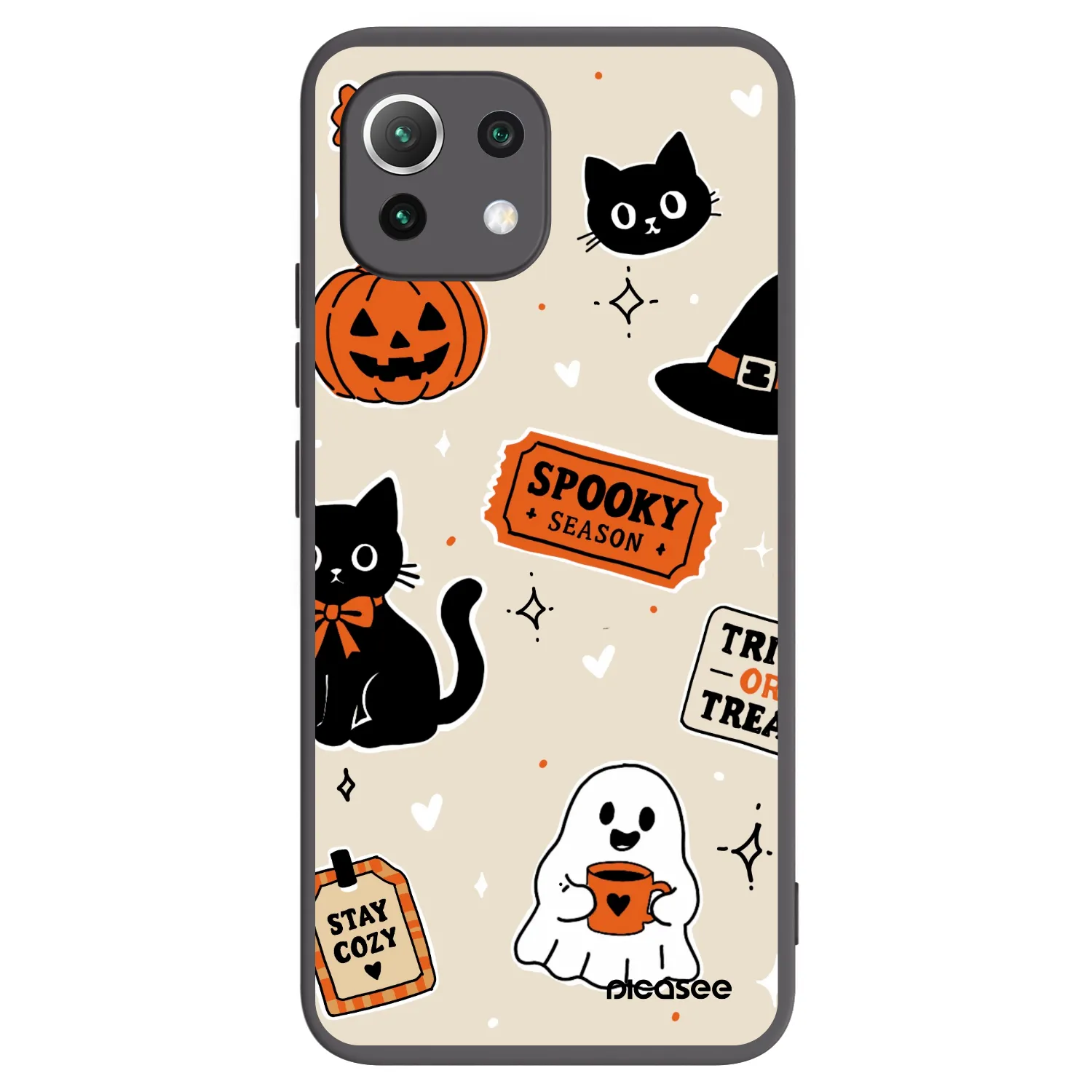 Picasee silikónový čierny obal pre Xiaomi Mi 11 Lite - Halloween stickers