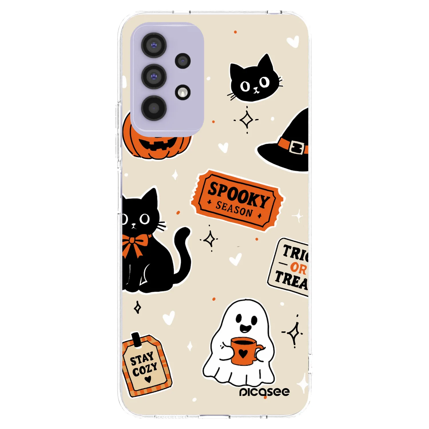 Picasee silikónový prehľadný obal pre Samsung Galaxy A32 4G SM-A325F - Halloween stickers