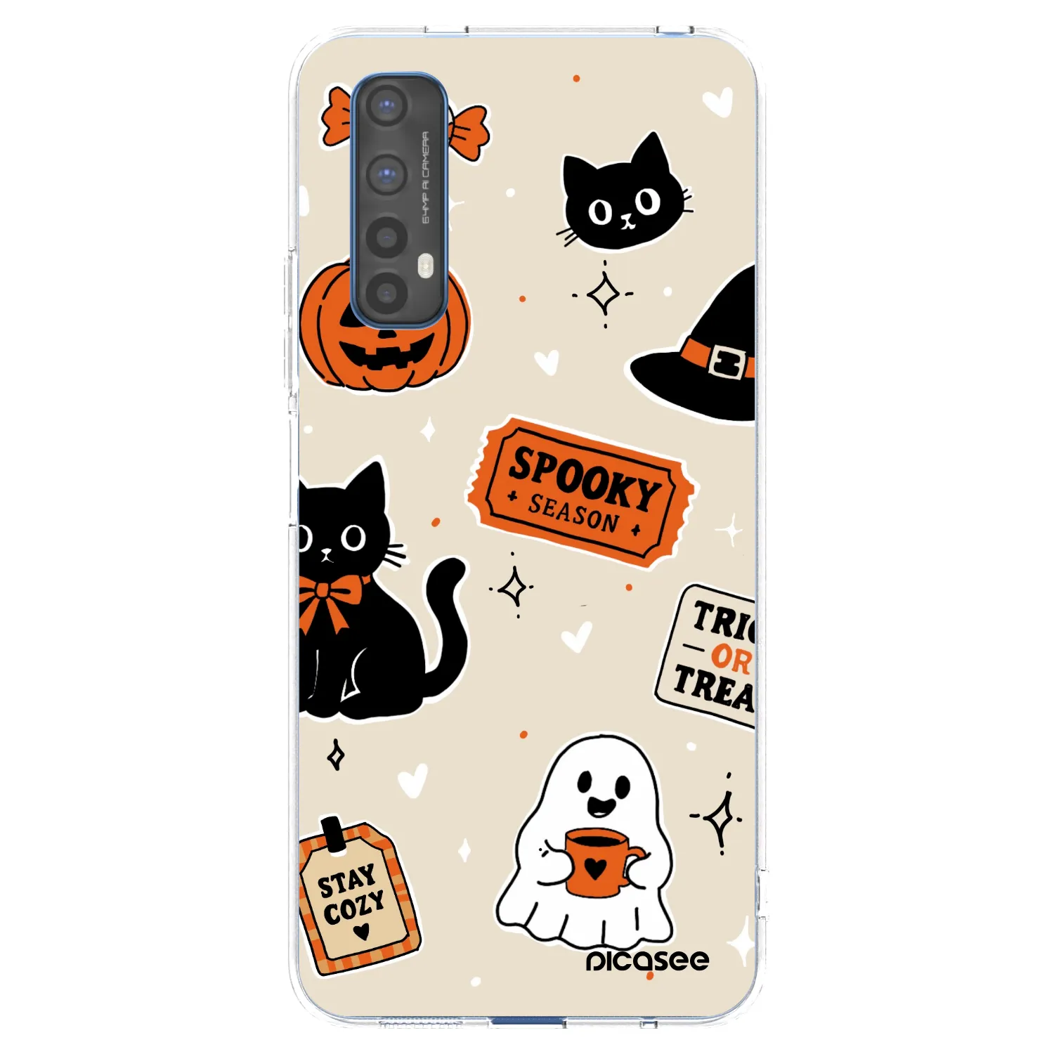 Picasee silikónový prehľadný obal pre Realme 7 - Halloween stickers