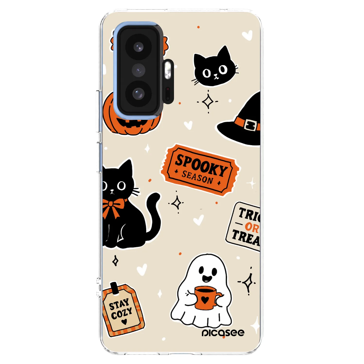 Picasee silikónový prehľadný obal pre Xiaomi 11T - Halloween stickers