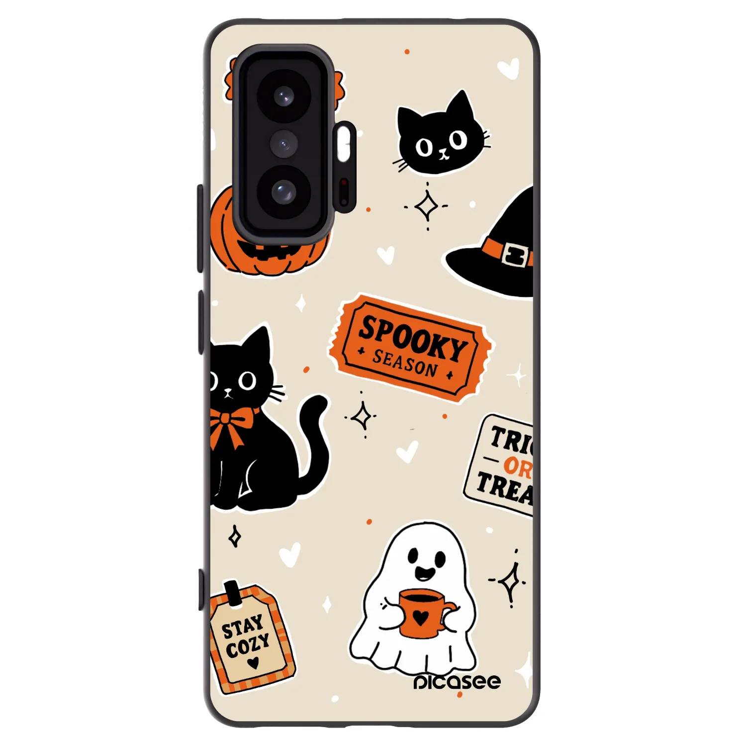 Picasee silikónový čierny obal pre Xiaomi 11T Pro - Halloween stickers