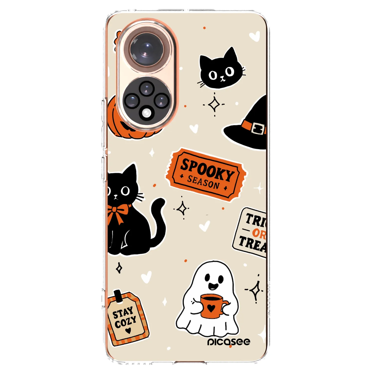 Picasee silikónový prehľadný obal pre Huawei Nova 9 - Halloween stickers