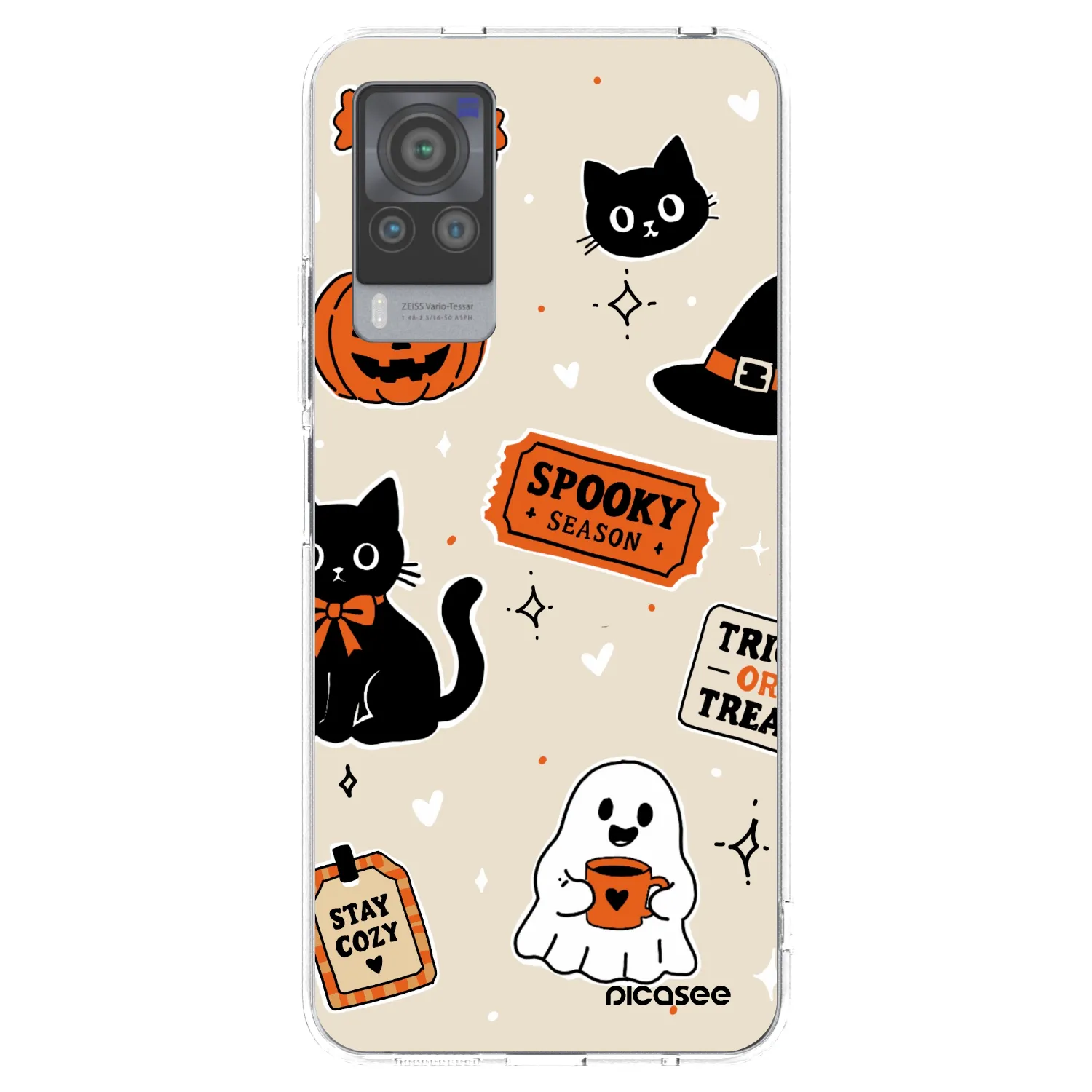Picasee silikónový prehľadný obal pre Vivo X60 Pro 5G - Halloween stickers