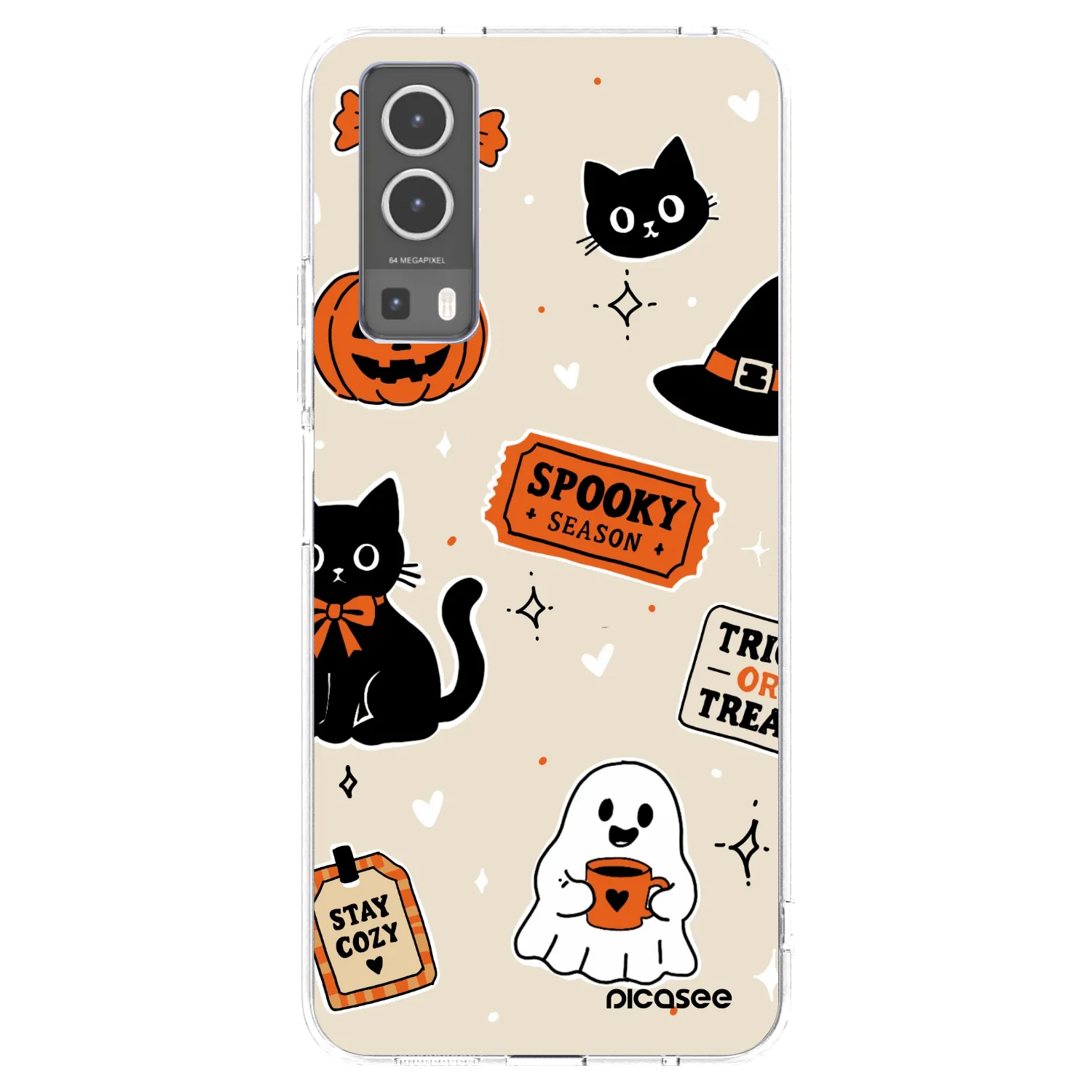 Picasee silikónový prehľadný obal pre Vivo Y72 5G - Halloween stickers