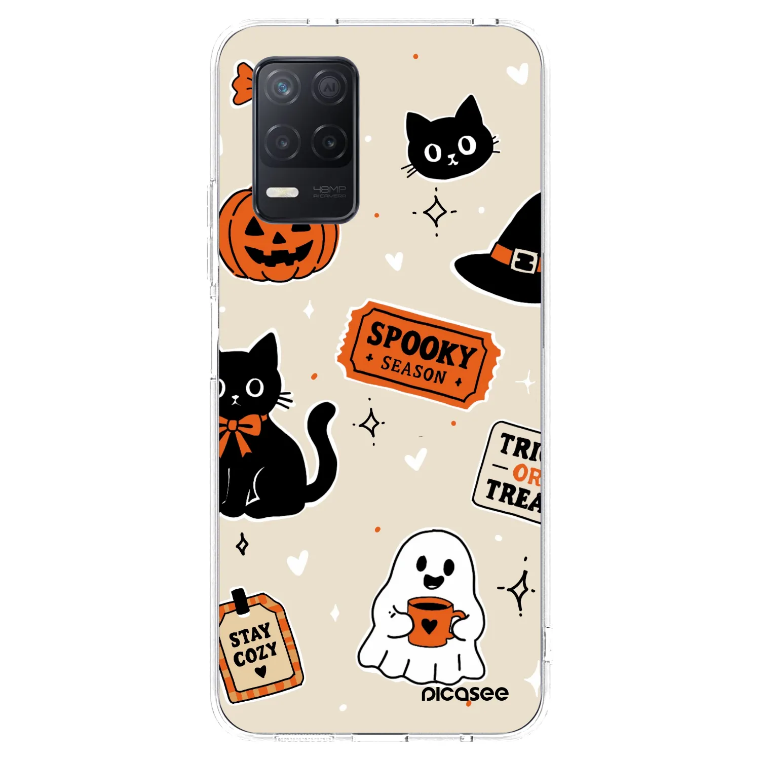 Picasee silikónový prehľadný obal pre Realme 8 5G - Halloween stickers
