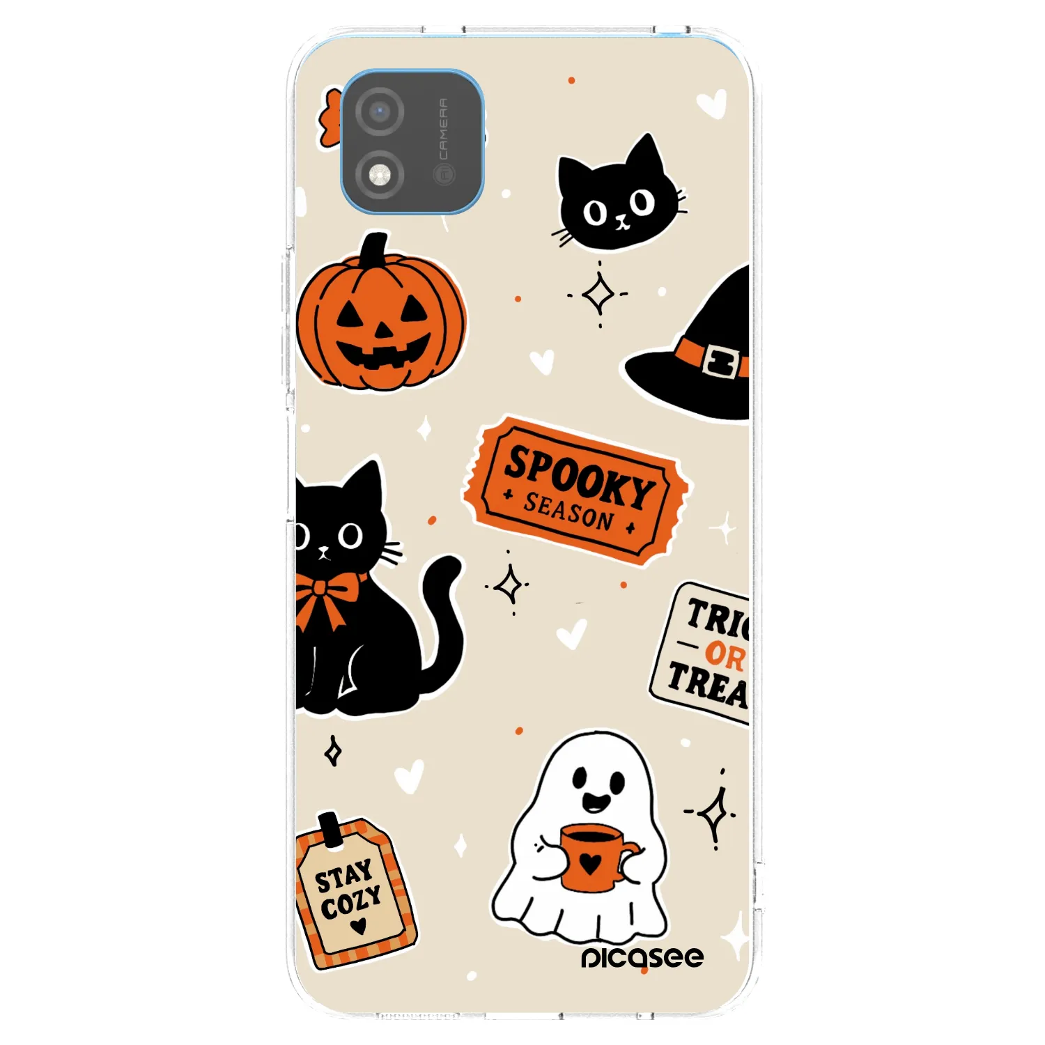 Picasee silikónový prehľadný obal pre Realme C11 (2021) - Halloween stickers
