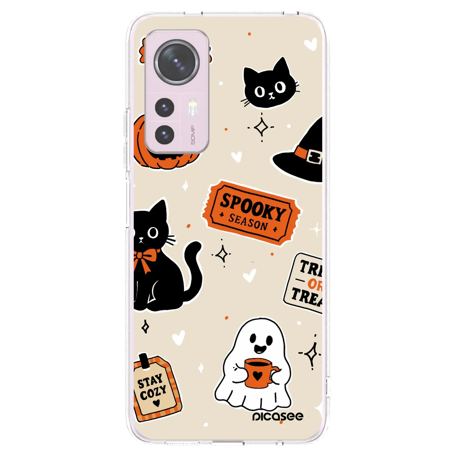 Picasee silikónový prehľadný obal pre Xiaomi 12 - Halloween stickers