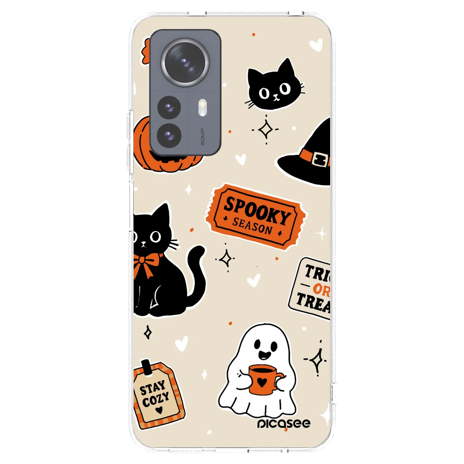 Picasee silikónový prehľadný obal pre Xiaomi 12 Pro - Halloween stickers