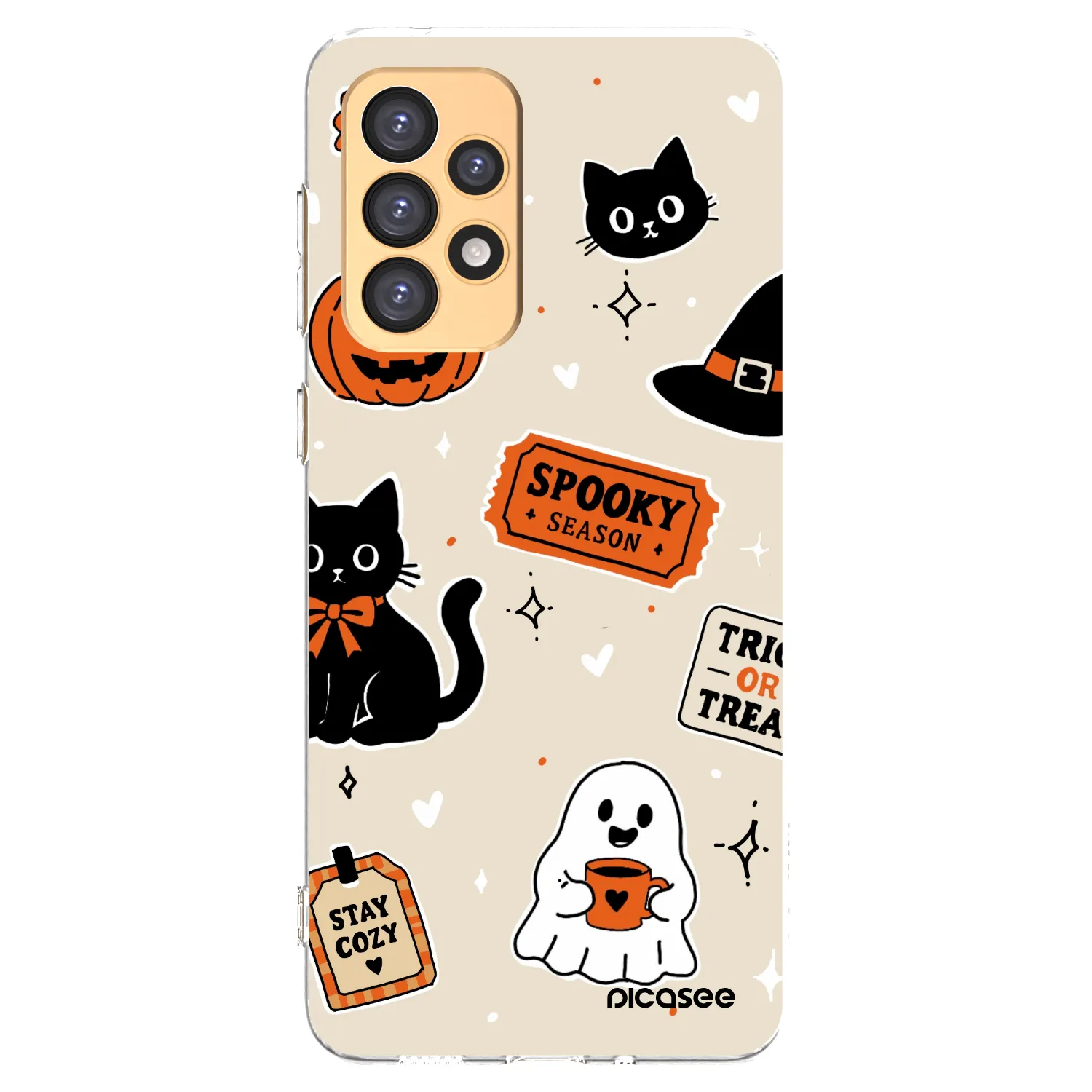 Picasee silikónový prehľadný obal pre Samsung Galaxy A33 5G A336 - Halloween stickers