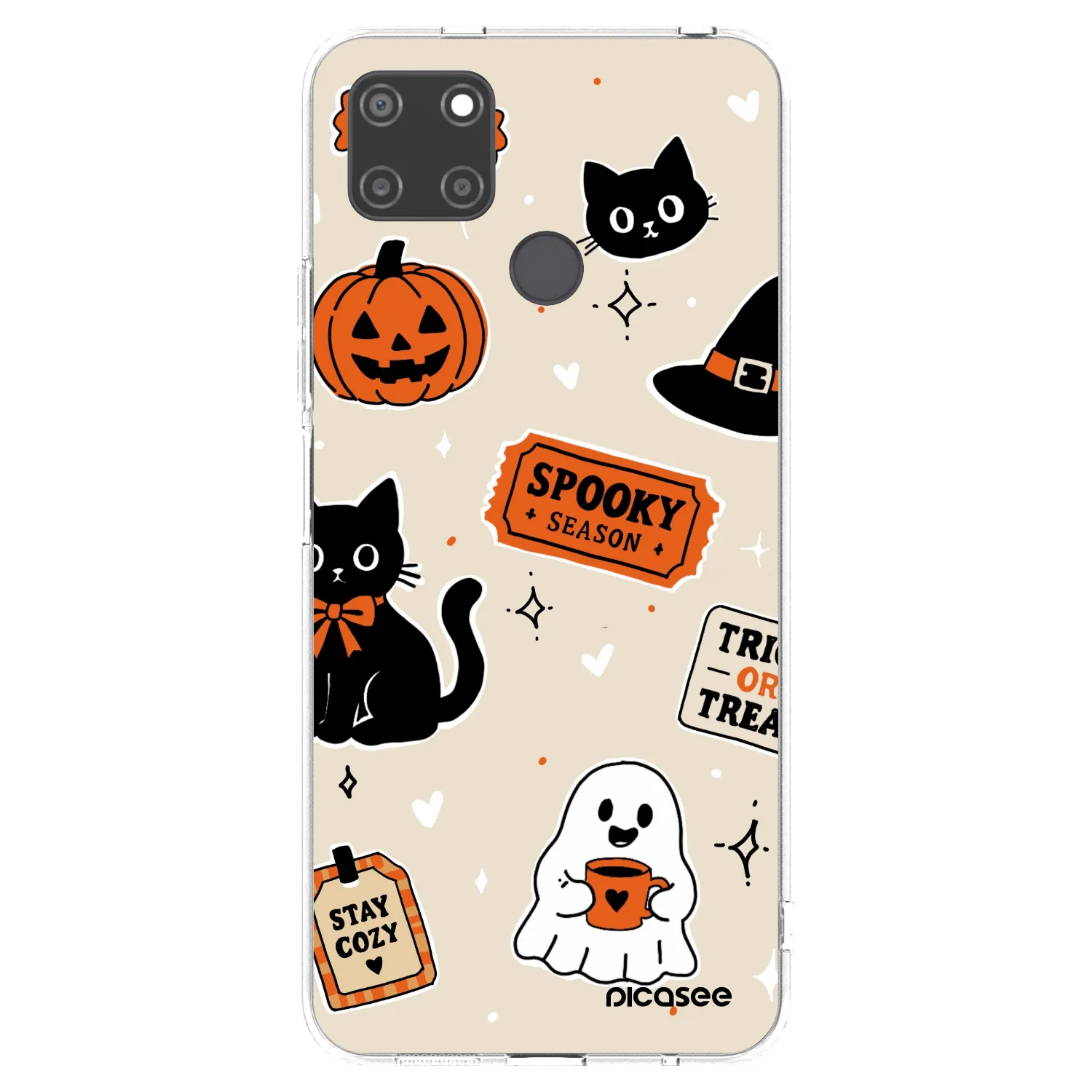 Picasee silikónový prehľadný obal pre Realme C21Y - Halloween stickers