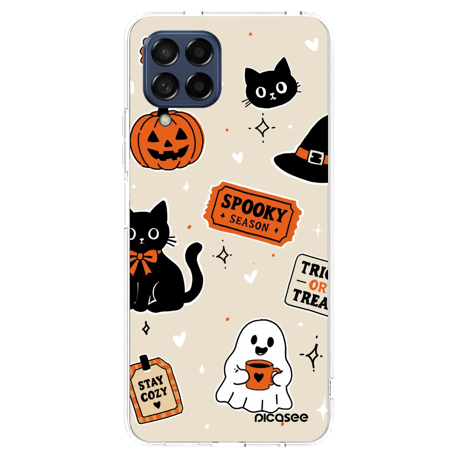 Picasee silikónový prehľadný obal pre Samsung Galaxy M53 5G - Halloween stickers