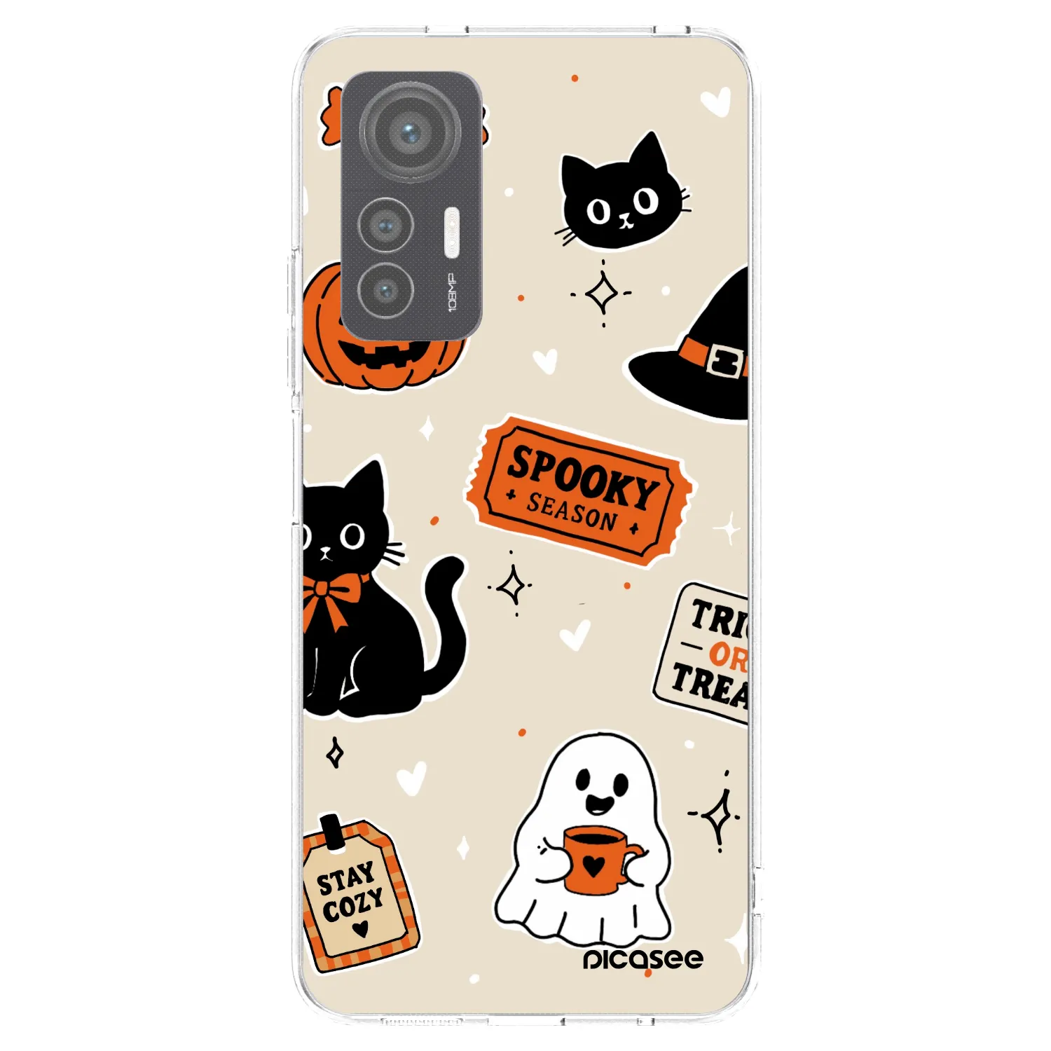 Picasee silikónový prehľadný obal pre Xiaomi 12 Lite - Halloween stickers