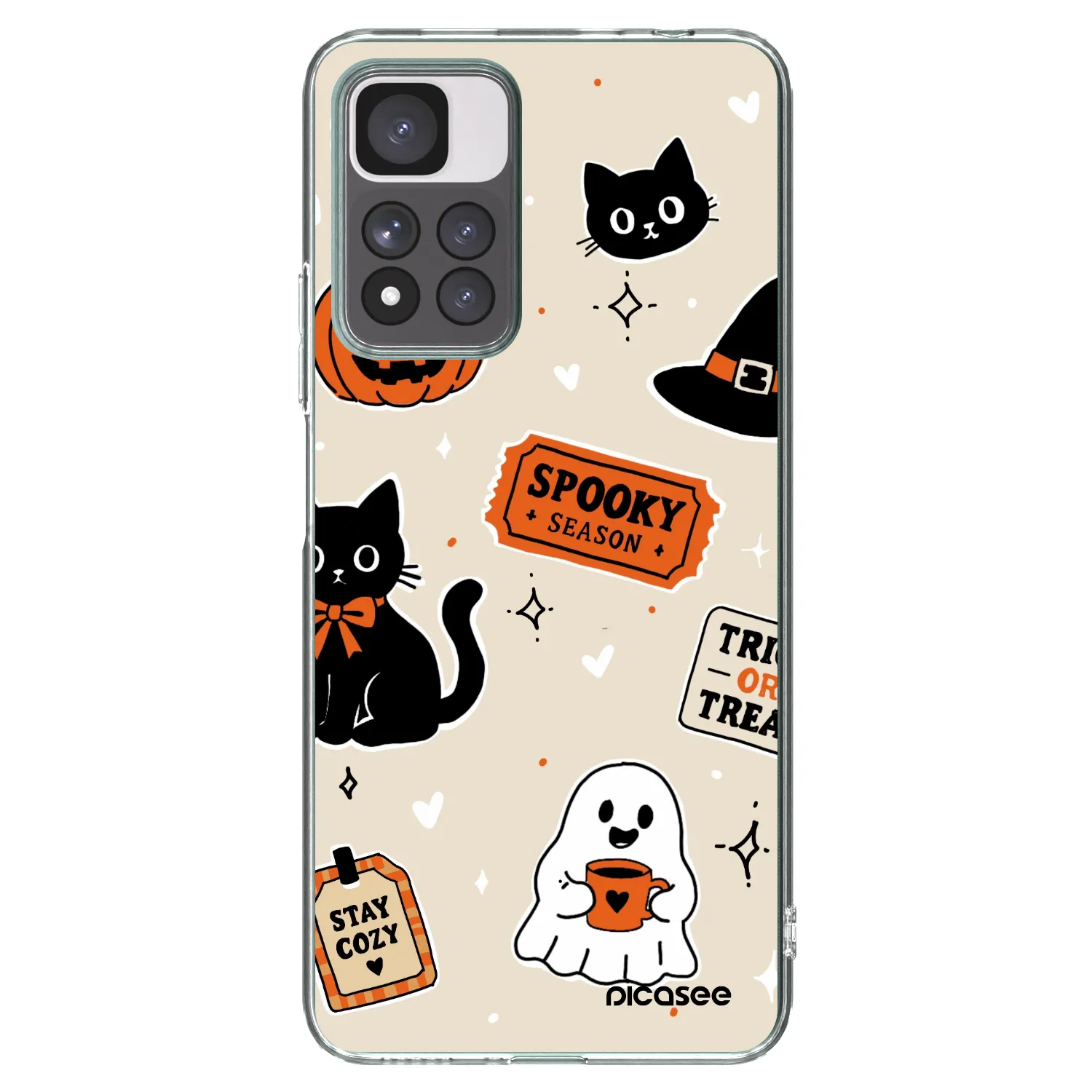 Picasee silikónový prehľadný obal pre Xiaomi Redmi Note 11 Pro+ 5G - Halloween stickers
