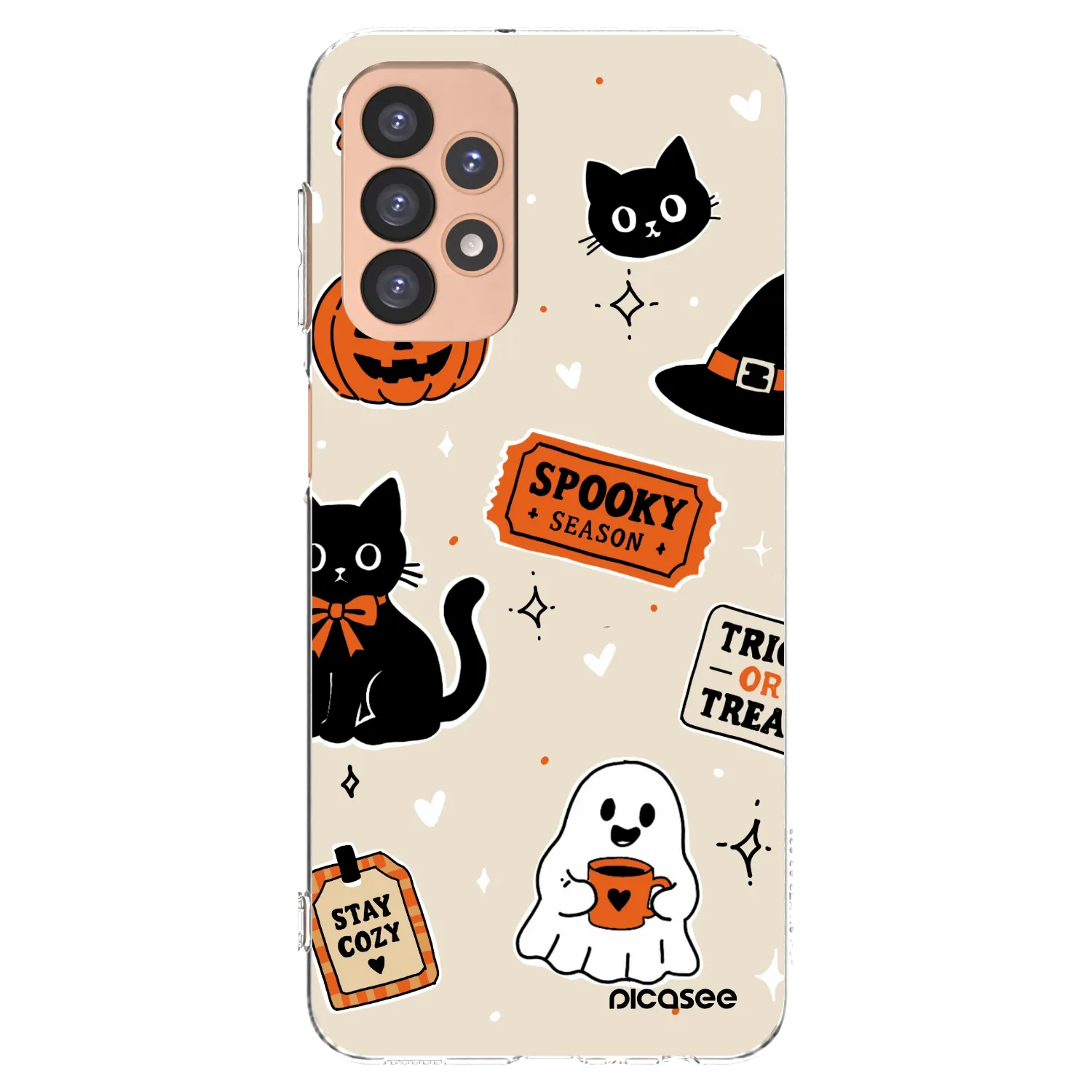 Picasee silikónový prehľadný obal pre Samsung Galaxy A23 A236B 5G - Halloween stickers