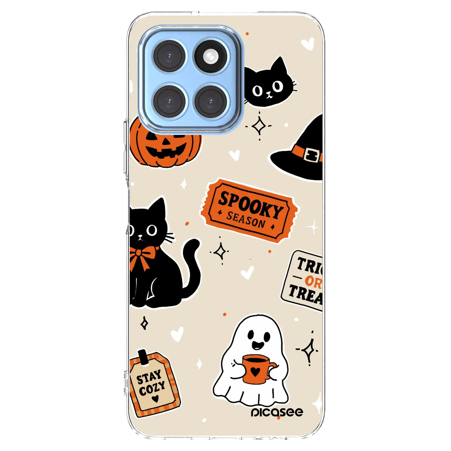 Picasee silikónový prehľadný obal pre Honor X6 - Halloween stickers