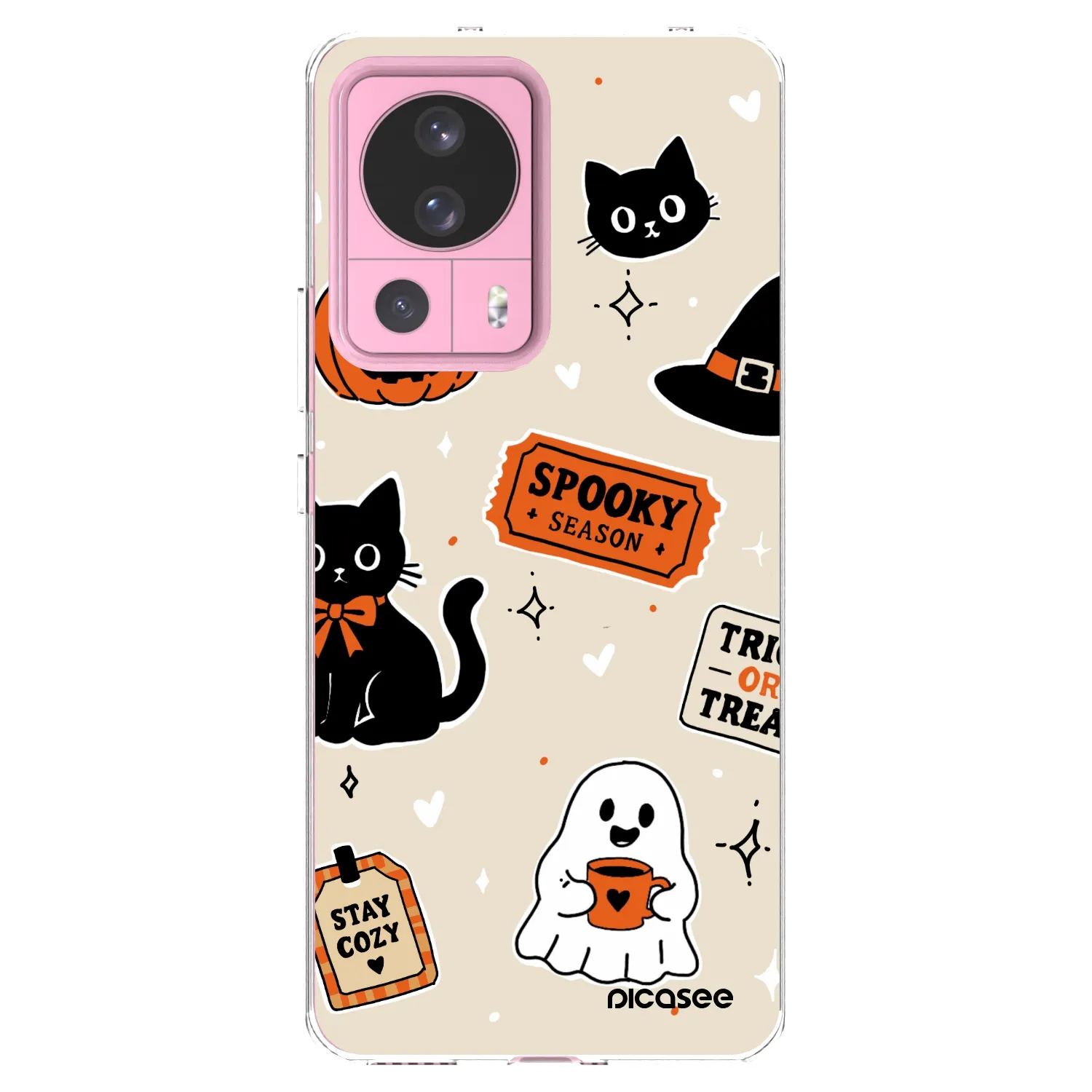 Picasee silikónový prehľadný obal pre Xiaomi 13 Lite - Halloween stickers