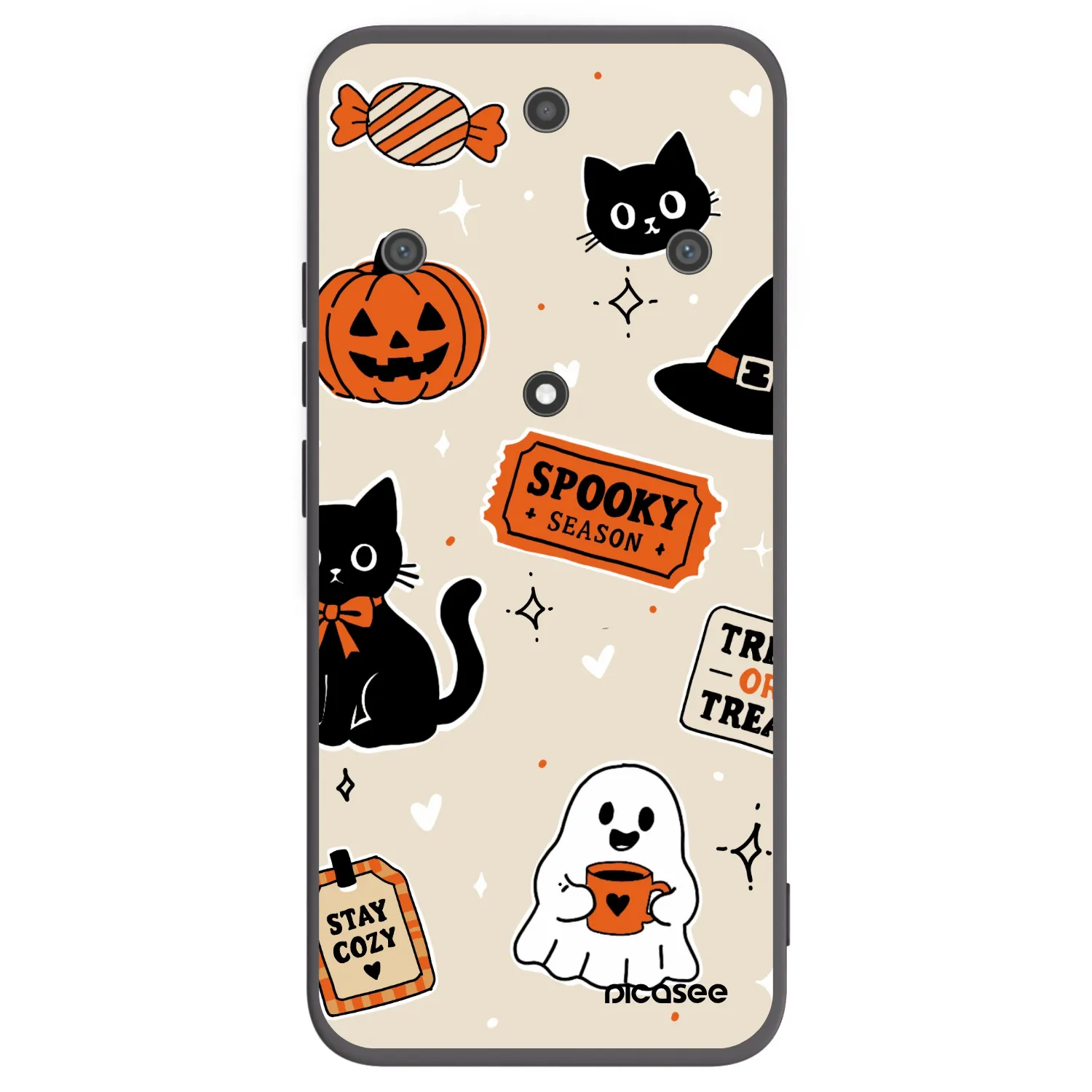 Picasee silikónový čierny obal pre Honor Magic5 Lite 5G - Halloween stickers