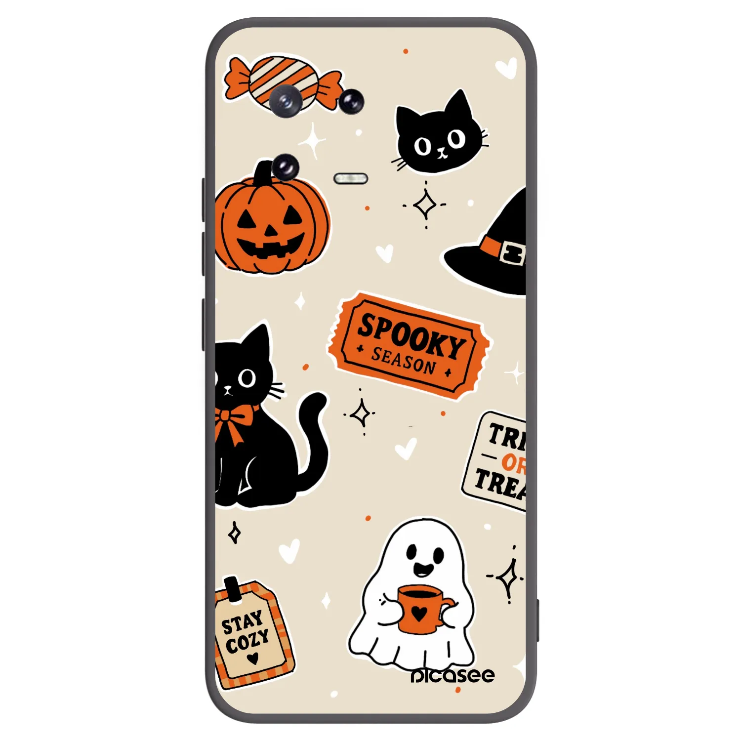 Picasee silikónový čierny obal pre Xiaomi 13 Pro - Halloween stickers