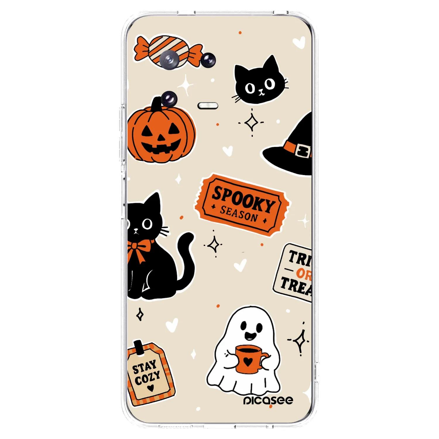 Picasee silikónový prehľadný obal pre Xiaomi 13 Pro - Halloween stickers