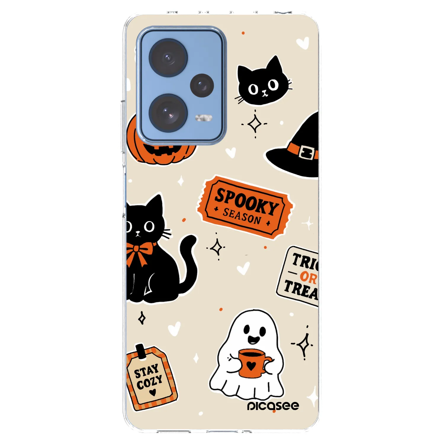 Picasee silikónový prehľadný obal pre Xiaomi Redmi Note 12 Pro 5G - Halloween stickers