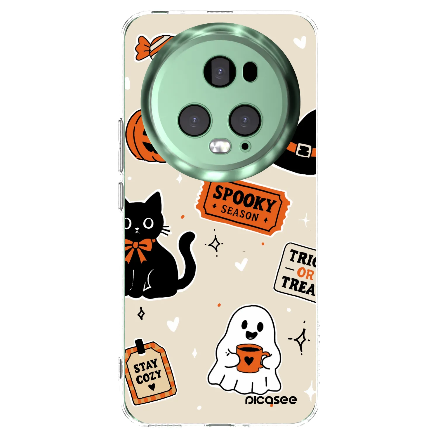 Picasee silikónový prehľadný obal pre Honor Magic5 Pro - Halloween stickers