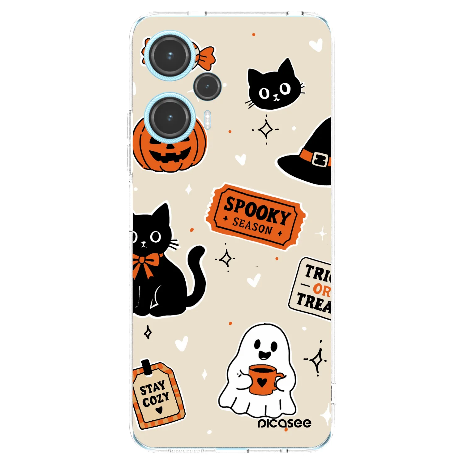 Picasee silikónový prehľadný obal pre Xiaomi Poco F5 - Halloween stickers